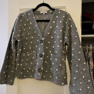 Madewell gray and white Pom cardigan size xs